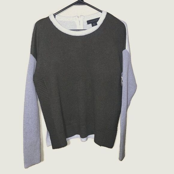 New Tahari Green Gray Colorblock Sweater Medium - Picture 1 of 10